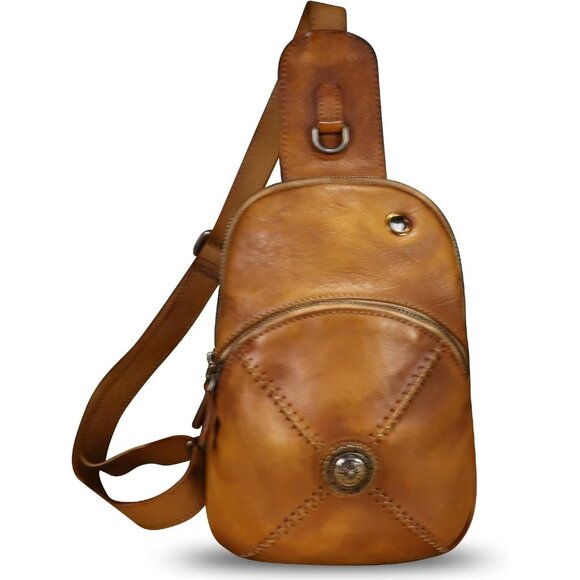 Genuine Leather Women's Small Vintage Crossbody Shoulder Bag - Picture 2 of 6